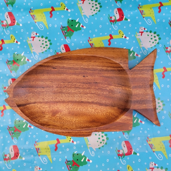 Other - Vintage Monkeypod Wood Serving Dish Fish Tray